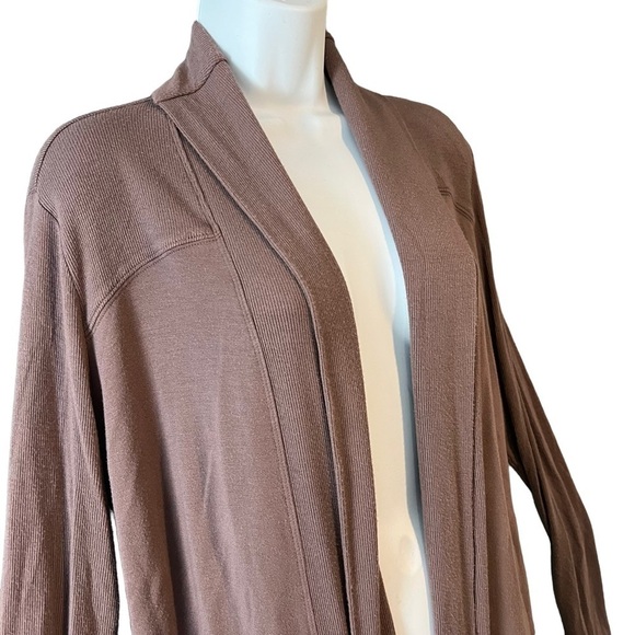 ATHLETA Cozy Soft Canopy Wrap in Nirvana Mineral Brown Cardigan Small - Picture 8 of 12